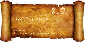 Király Ditta névjegykártya